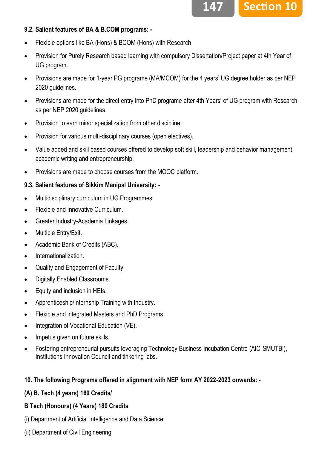 Sikkim Manipal University, Manipal SMU Prospectus -2022 - Page 153
