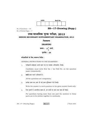 RBSE Class 12 Drawing (Supp.) 2013 Question Paper