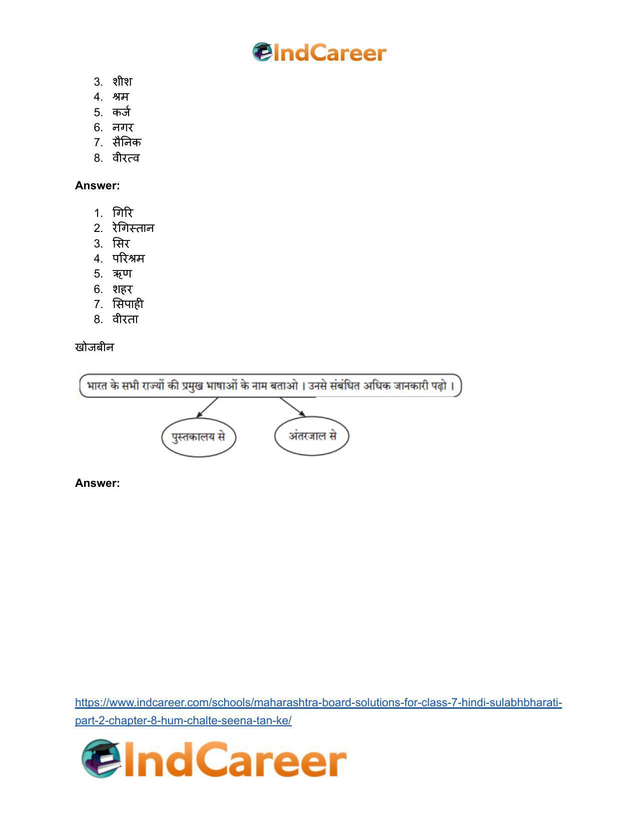 Maharashtra Board Solutions for Class 7- Hindi Sulabhbharati (Part 2): Chapter 8- हम चलते सीना तान के - Page 6