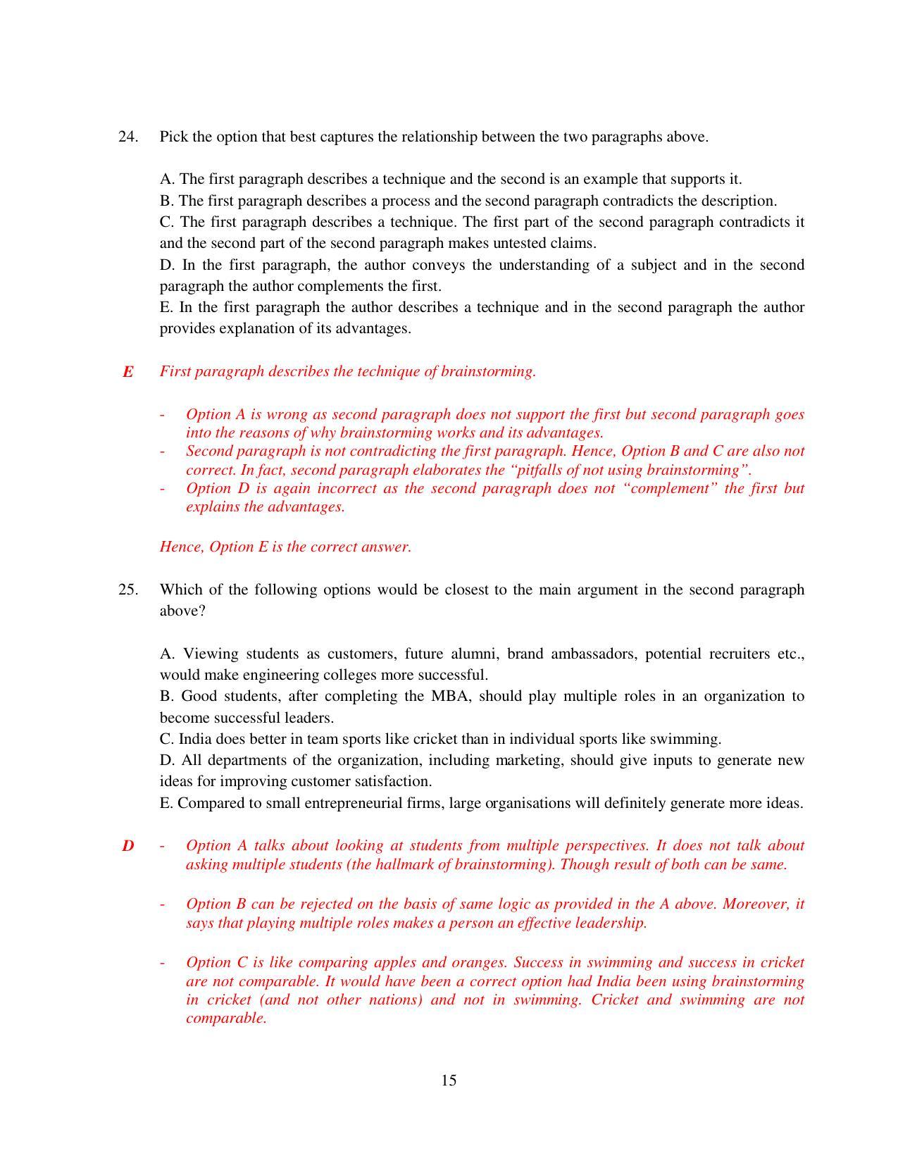XAT 2015 Set A  Question Papers - Page 16