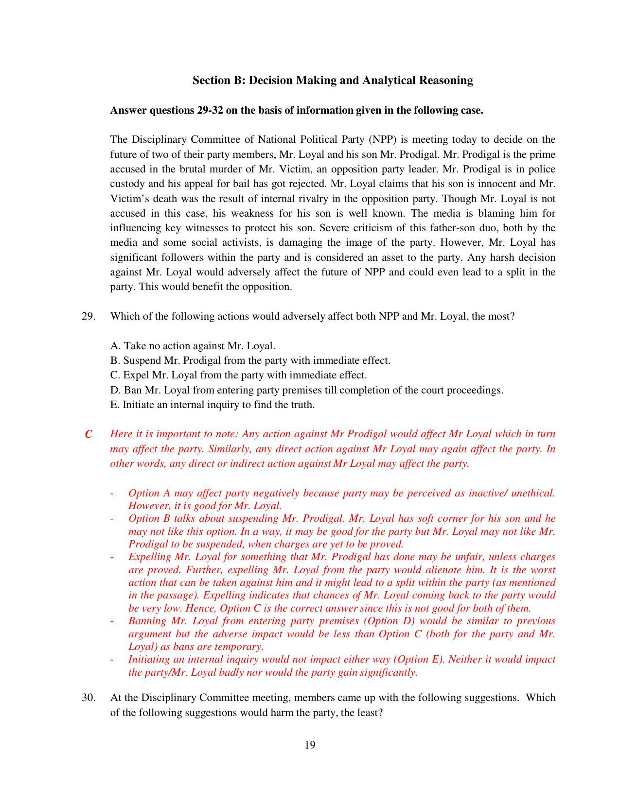 XAT 2015 Set A  Question Papers - Page 20