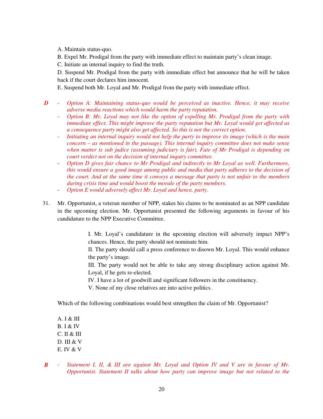 XAT 2015 Set A  Question Papers - Page 21