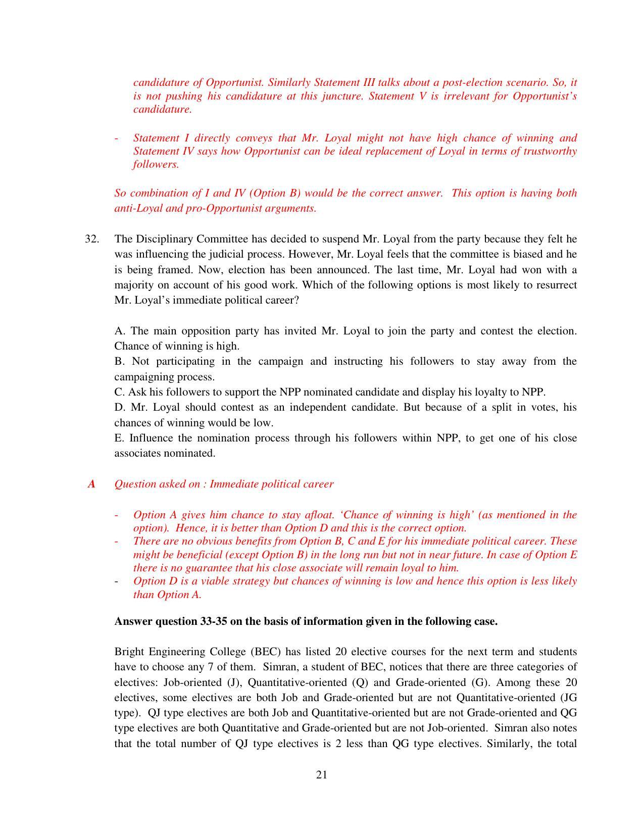 XAT 2015 Set A  Question Papers - Page 22
