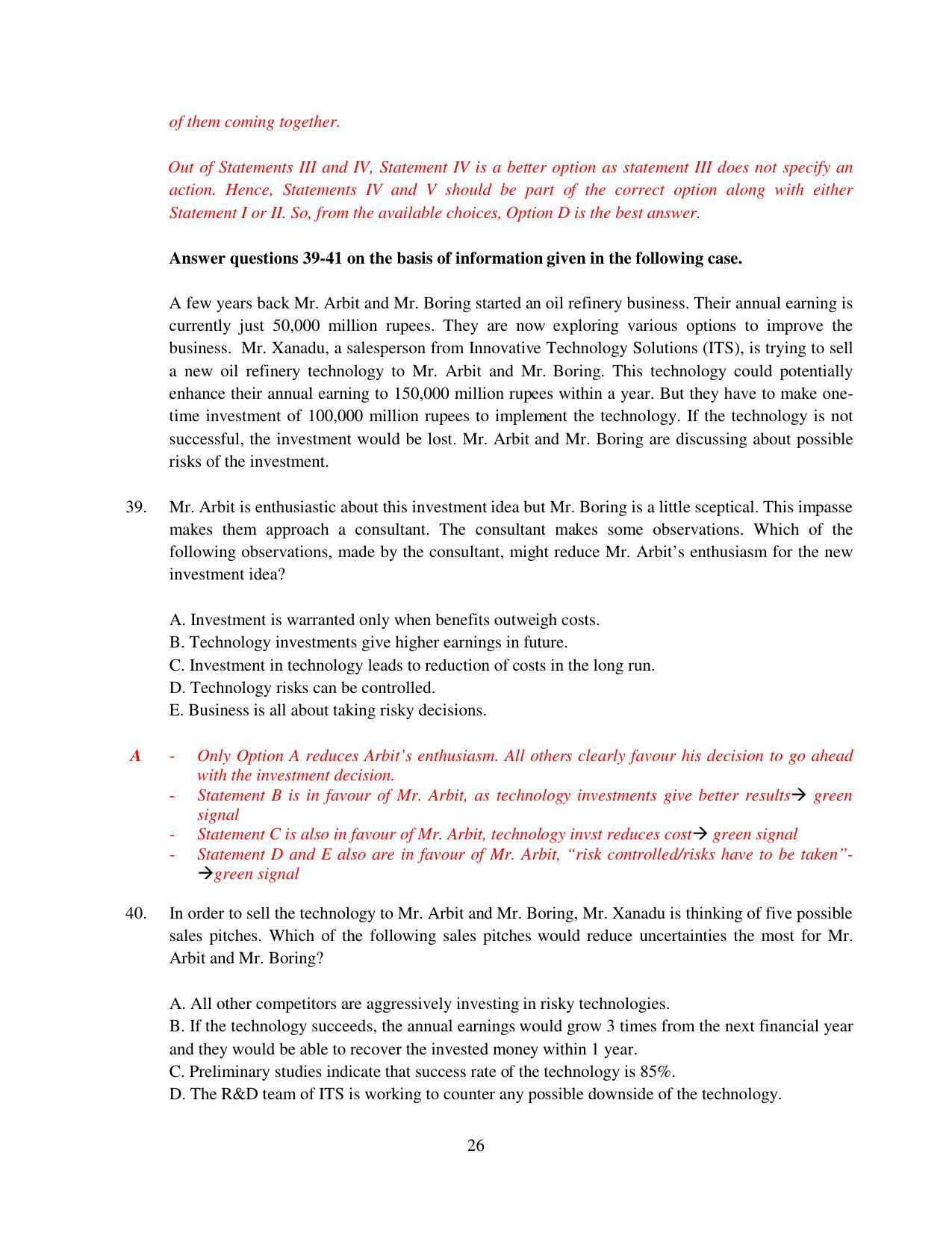 XAT 2015 Set A  Question Papers - Page 27