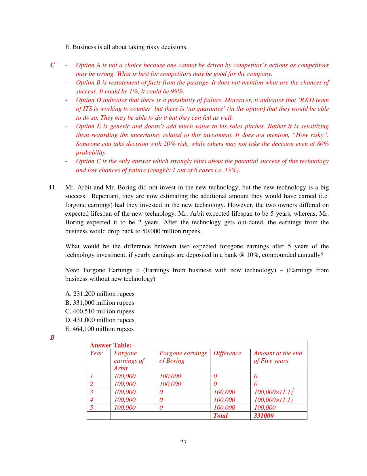 XAT 2015 Set A  Question Papers - Page 28