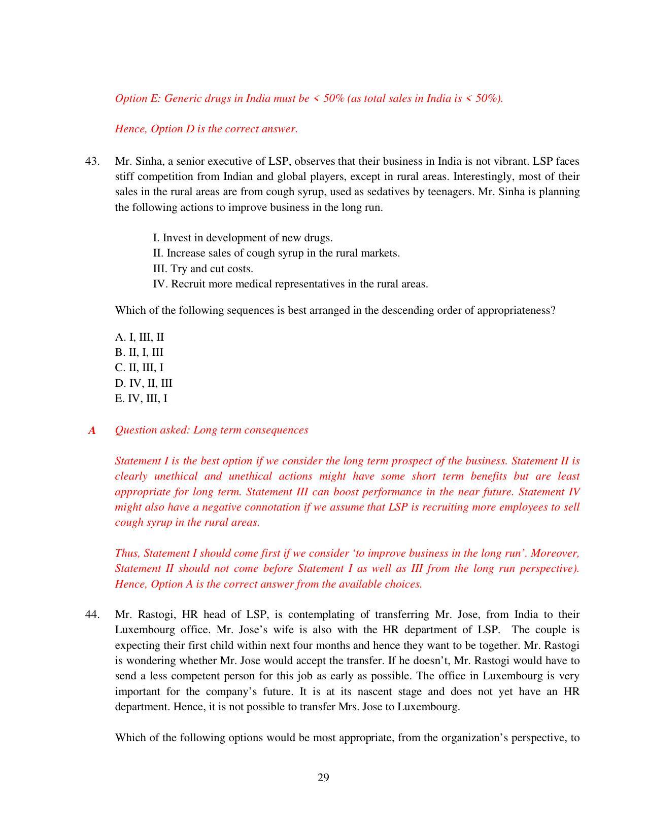 XAT 2015 Set A  Question Papers - Page 30