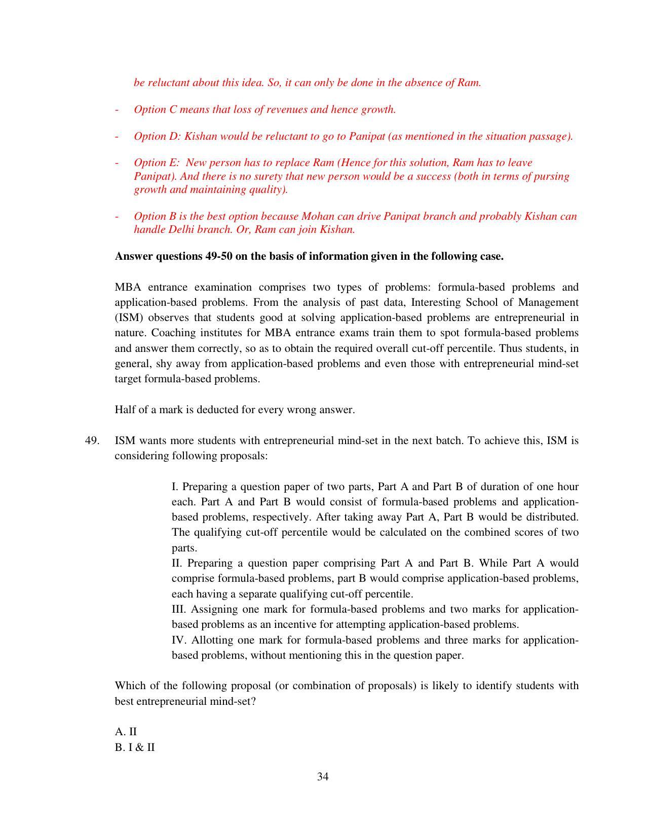 XAT 2015 Set A  Question Papers - Page 35