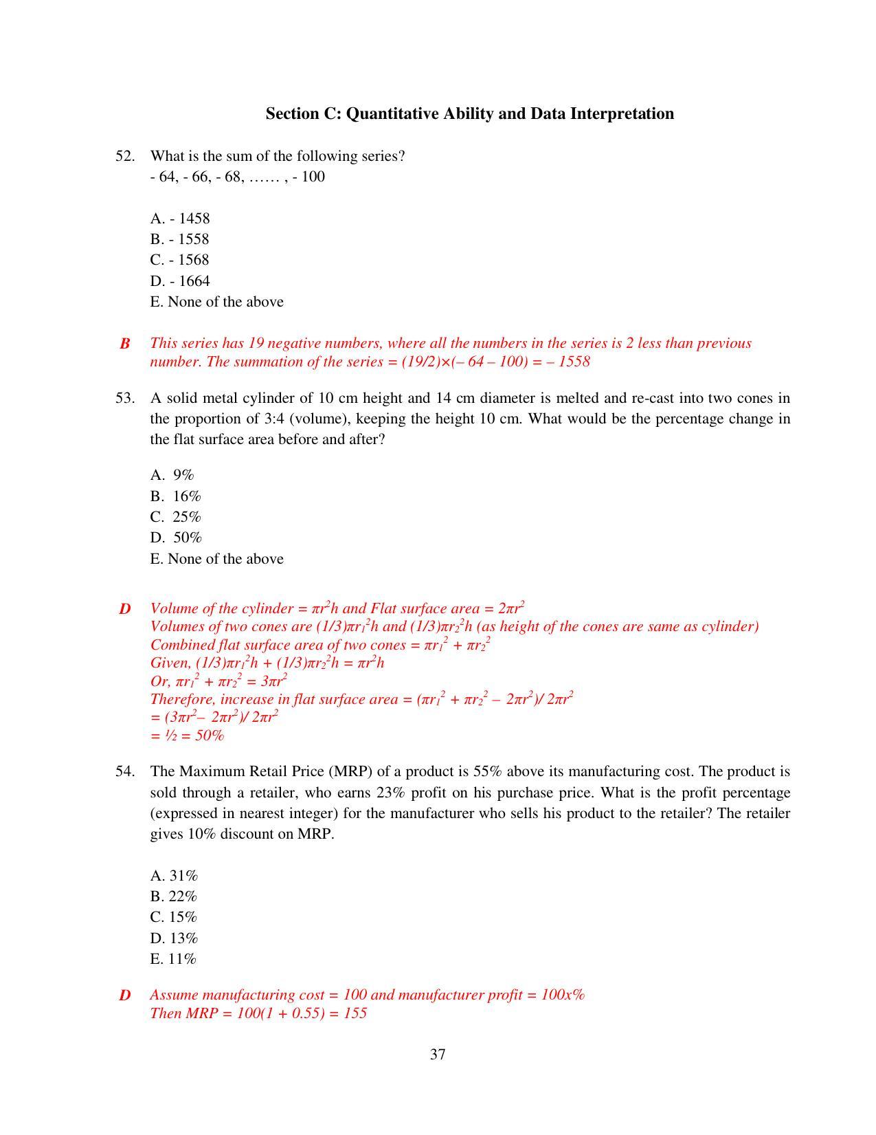 XAT 2015 Set A  Question Papers - Page 38