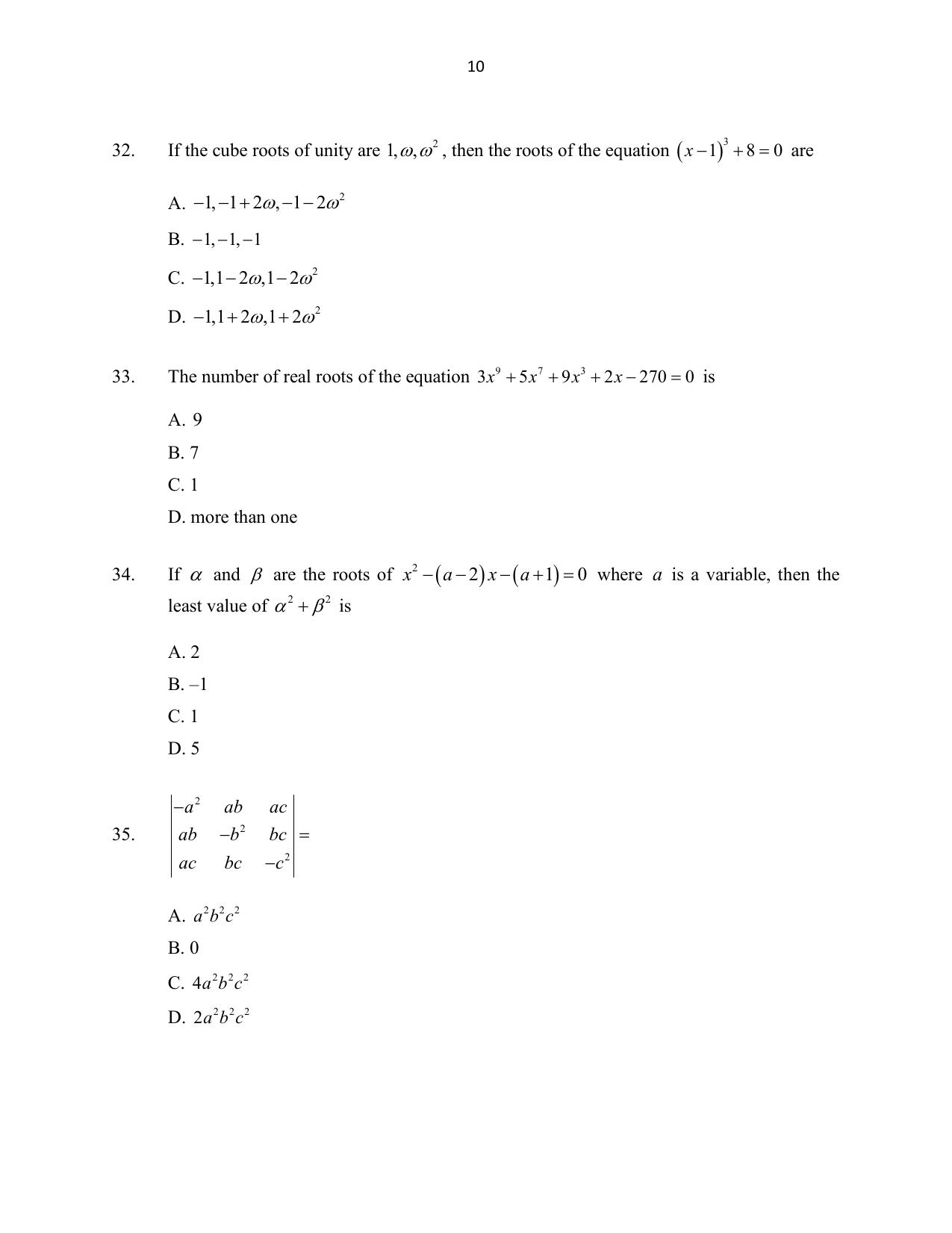 CUSAT CAT 2016 B.Tech Question Paper - Page 10