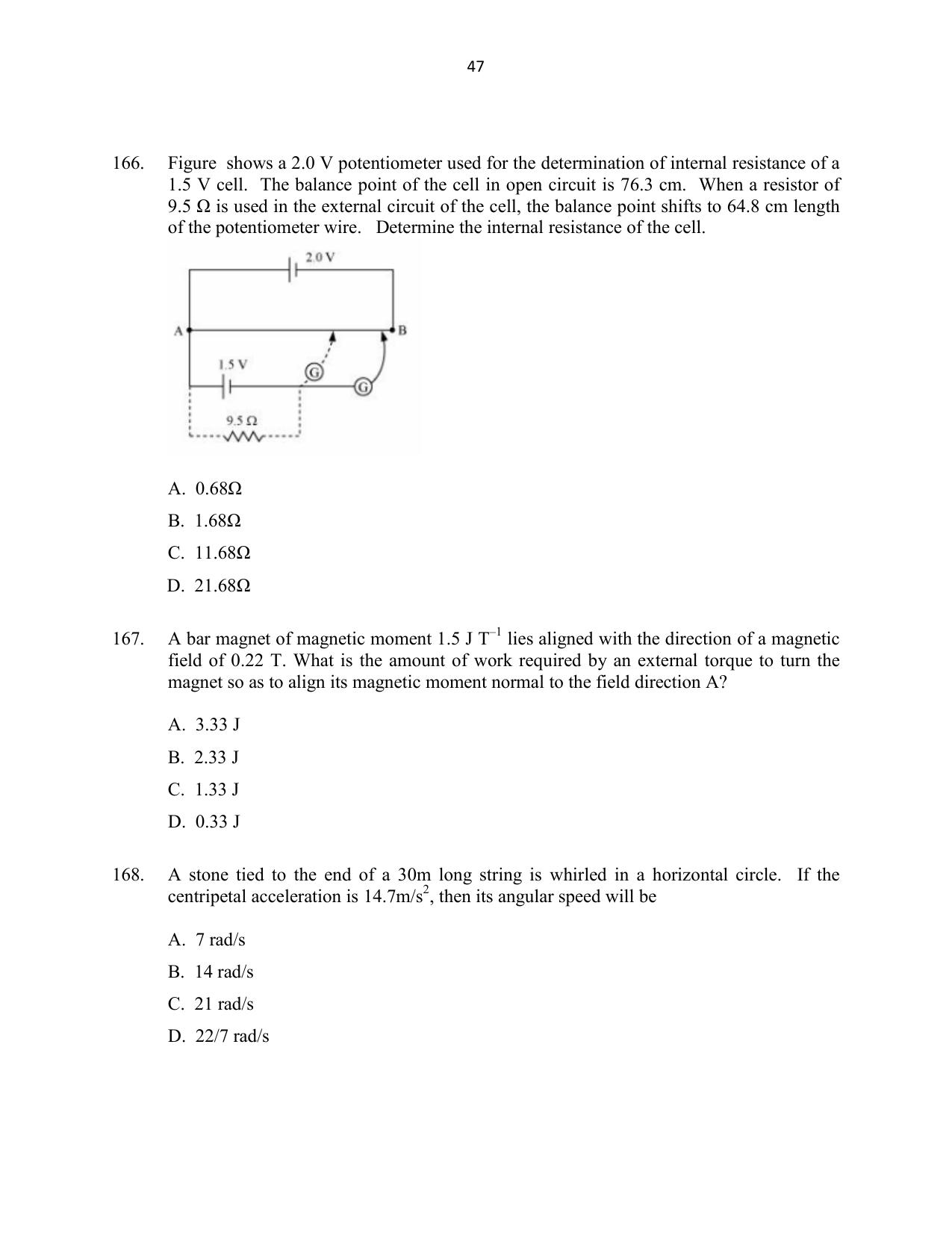 CUSAT CAT 2016 B.Tech Question Paper - Page 47