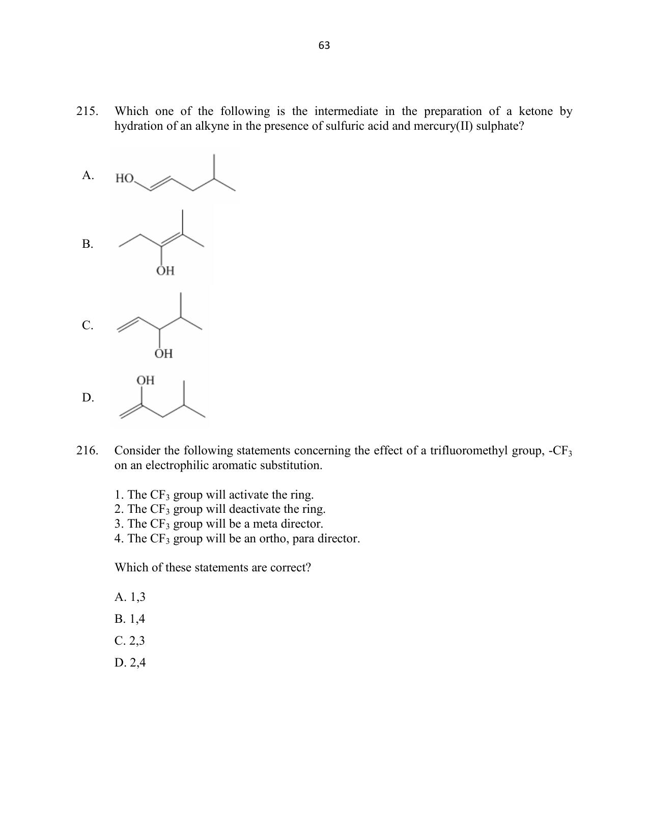 CUSAT CAT 2016 B.Tech Question Paper - Page 63
