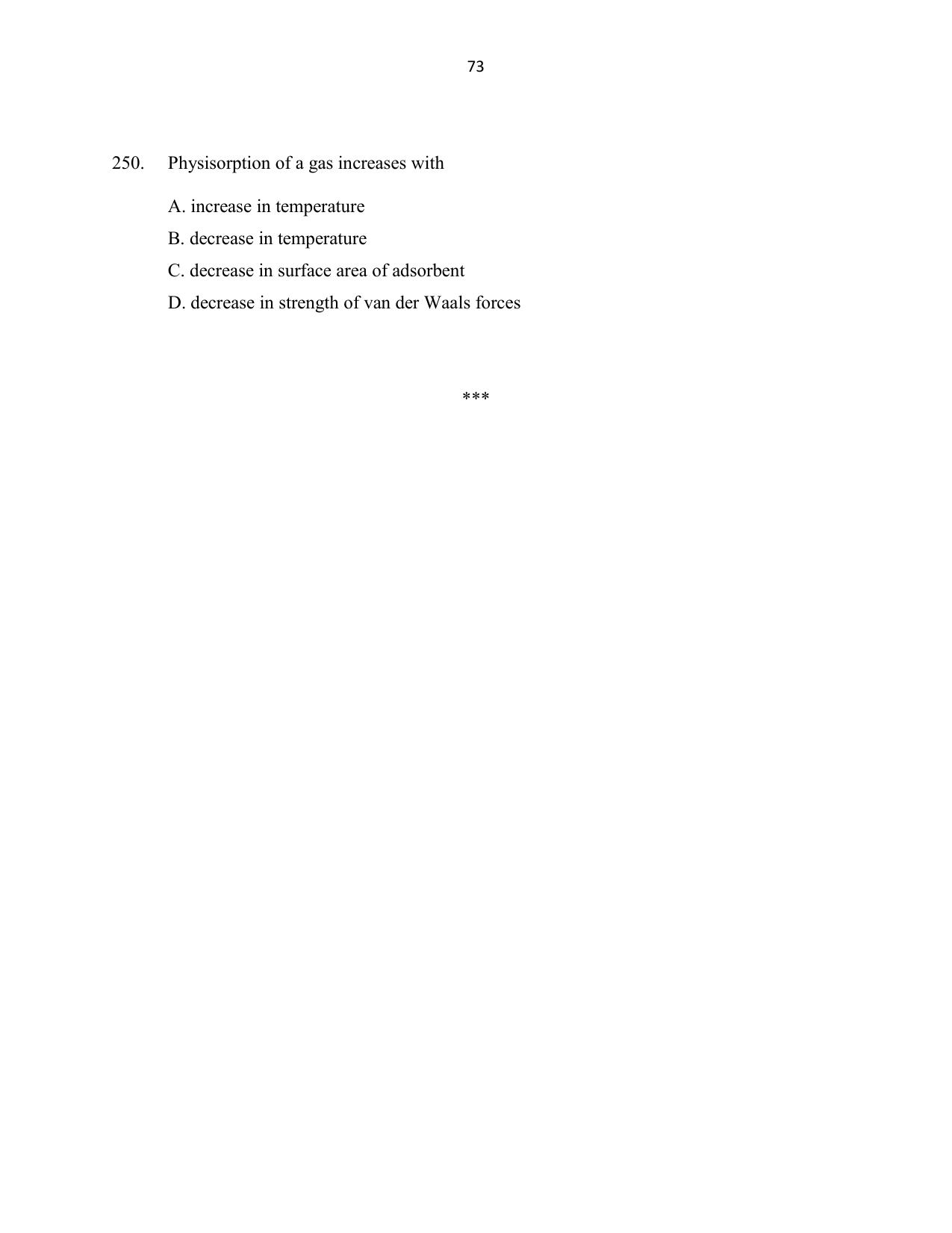 CUSAT CAT 2016 B.Tech Question Paper - Page 73