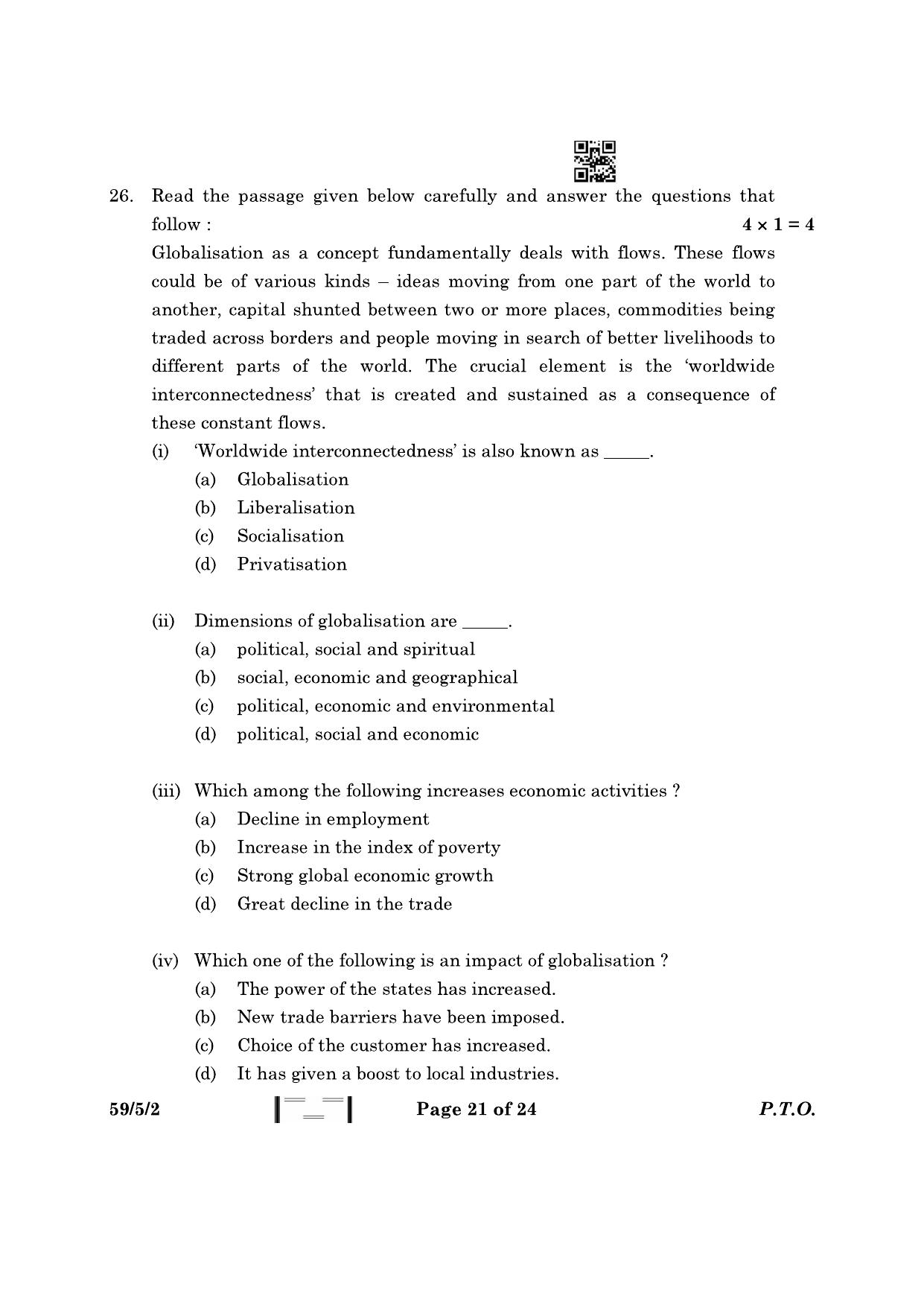 CBSE Class 12 59-5-2 Political Science 2023 Question Paper - Page 21