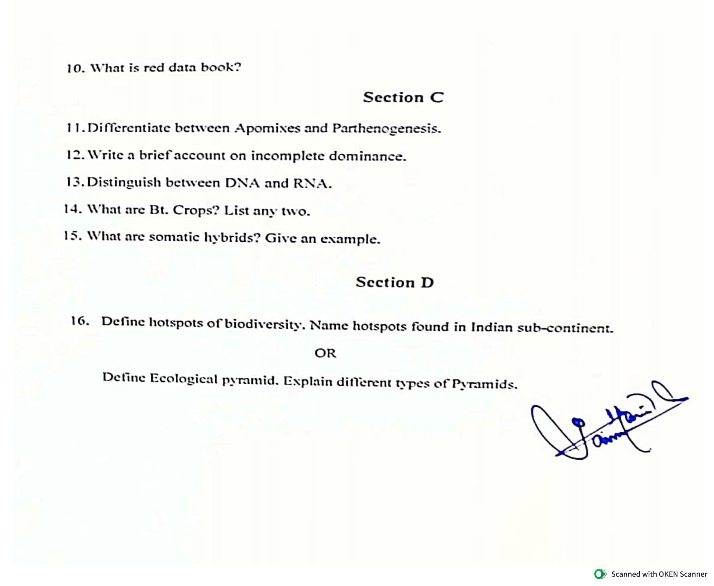 JKBOSE Class 12 Botany Model Question Paper - Page 2