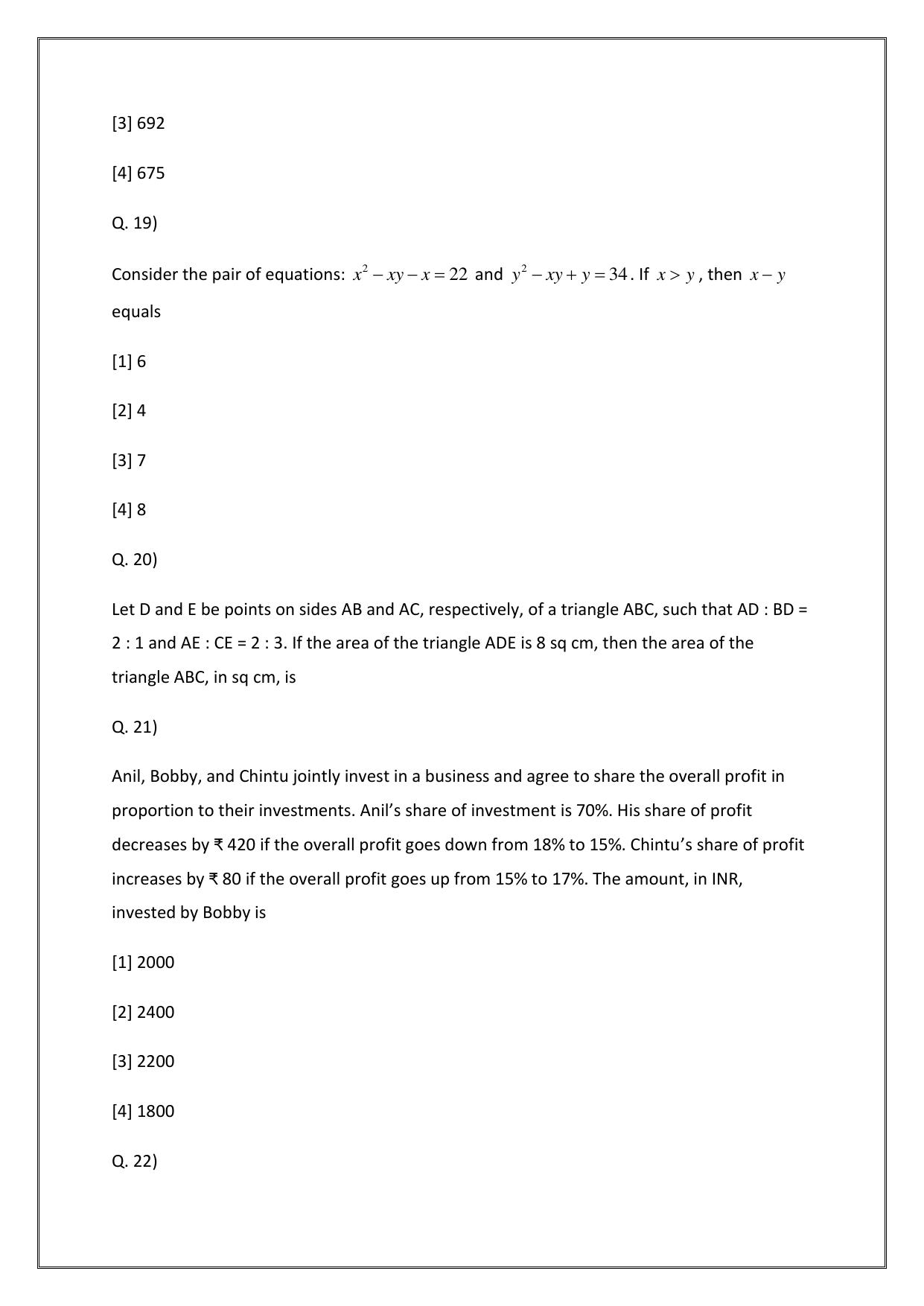 CAT 2022 CAT QA Slot 2 Question Paper - Page 6