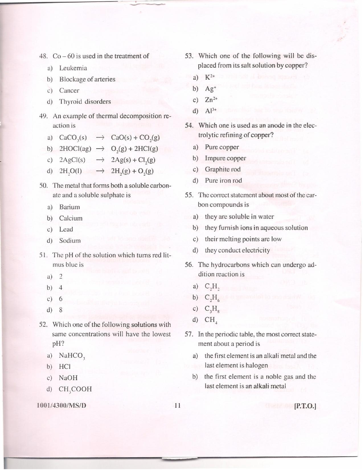 APJEE Mathematics & Science 2010 Question Paper - Page 10