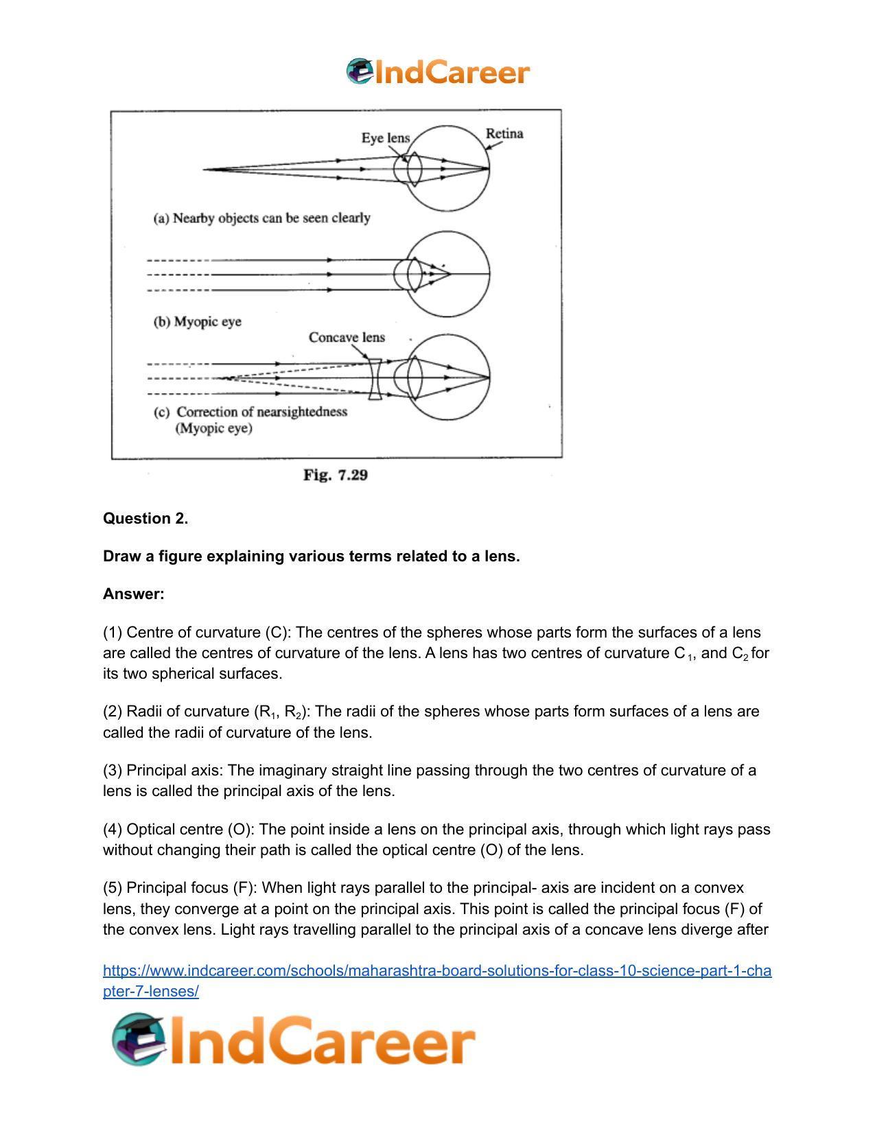 Maharashtra Board Solutions for Class 10- Science (Part 1): Chapter 7- Lenses - Page 5