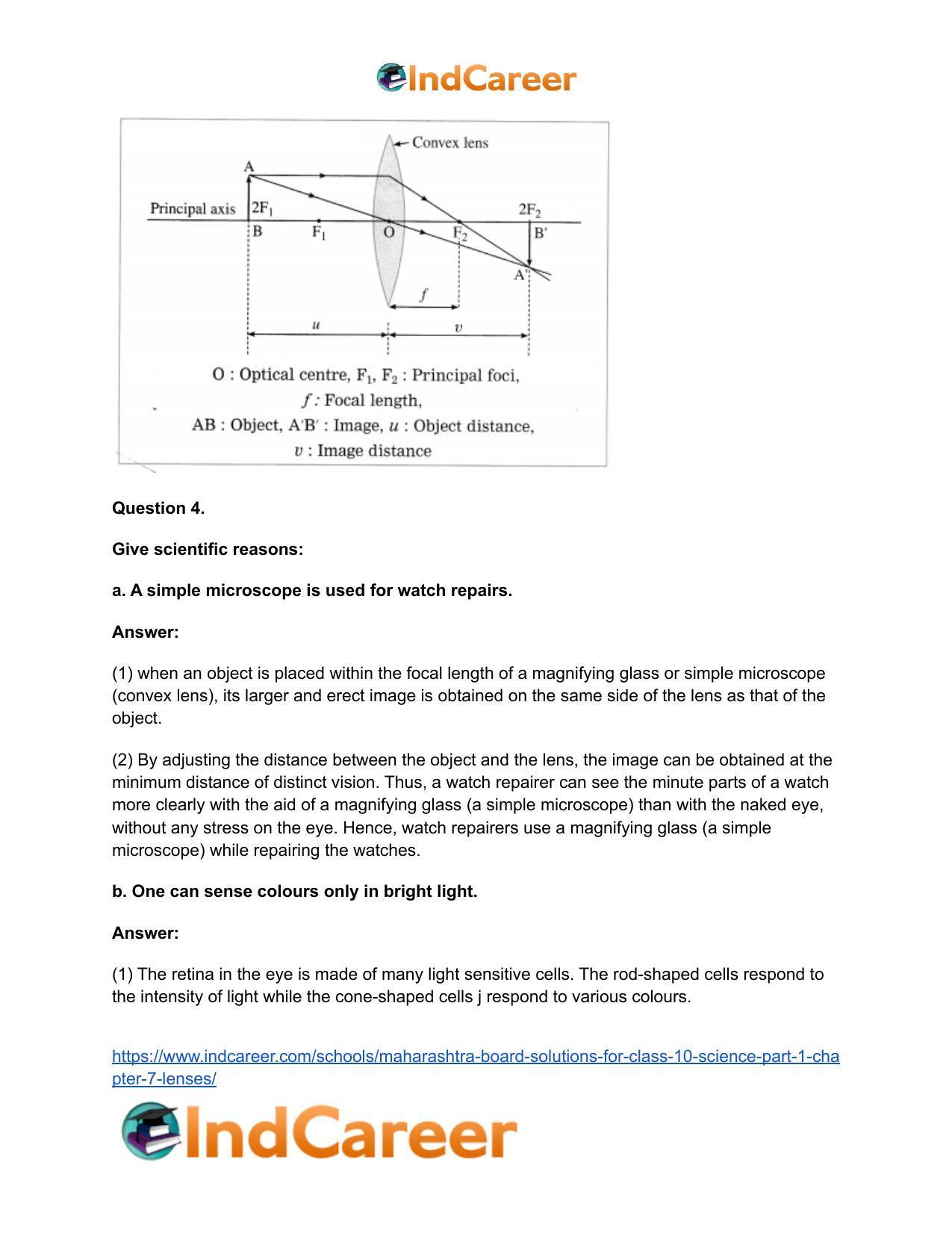 Maharashtra Board Solutions for Class 10- Science (Part 1): Chapter 7- Lenses - Page 8