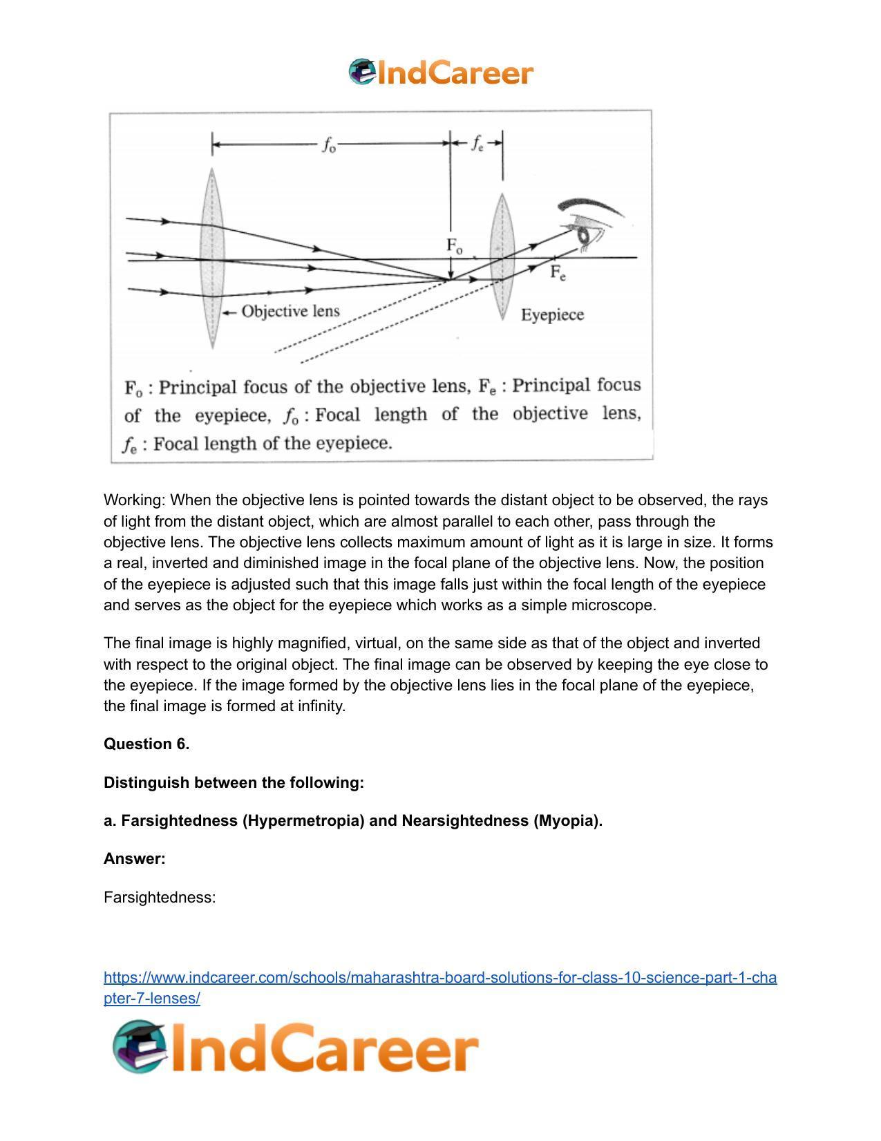 Maharashtra Board Solutions for Class 10- Science (Part 1): Chapter 7- Lenses - Page 10
