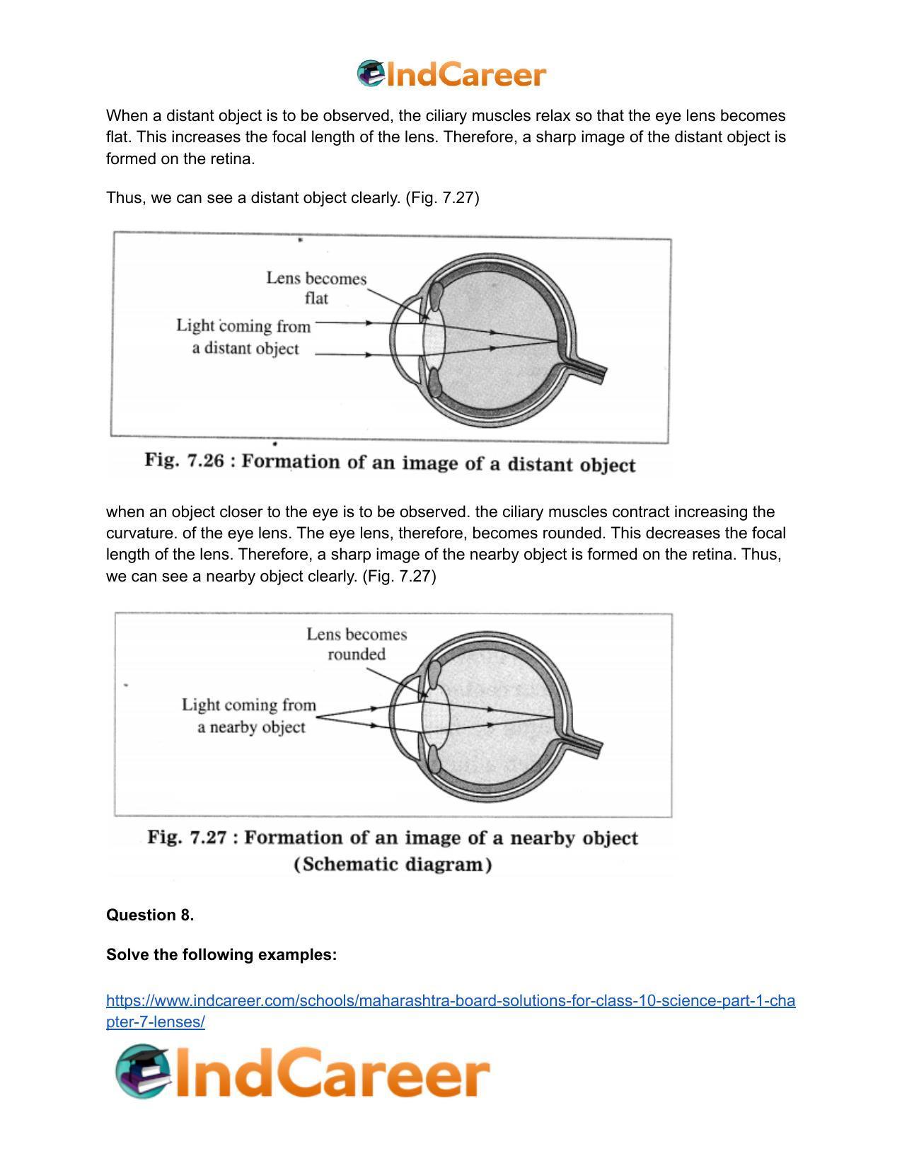 Maharashtra Board Solutions for Class 10- Science (Part 1): Chapter 7- Lenses - Page 12
