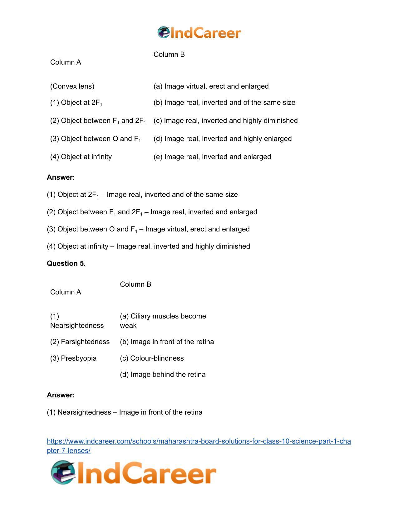 Maharashtra Board Solutions for Class 10- Science (Part 1): Chapter 7- Lenses - Page 38