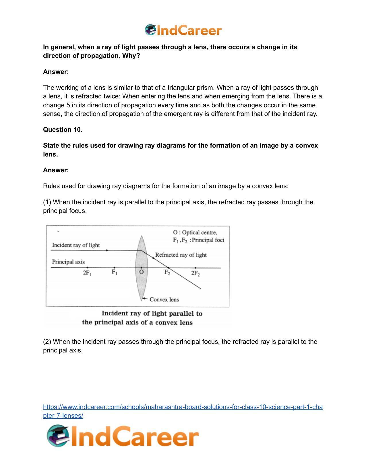 Maharashtra Board Solutions for Class 10- Science (Part 1): Chapter 7- Lenses - Page 46