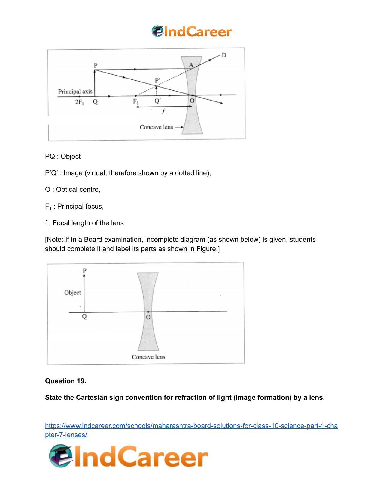 Maharashtra Board Solutions for Class 10- Science (Part 1): Chapter 7- Lenses - Page 57