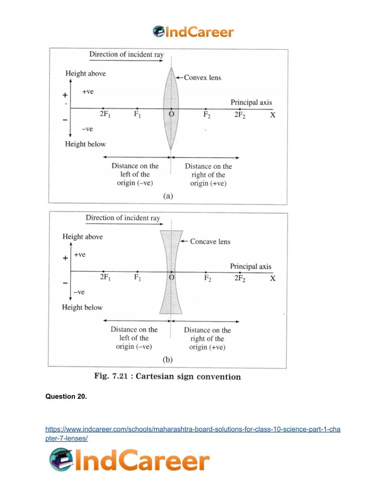 Maharashtra Board Solutions for Class 10- Science (Part 1): Chapter 7- Lenses - Page 59