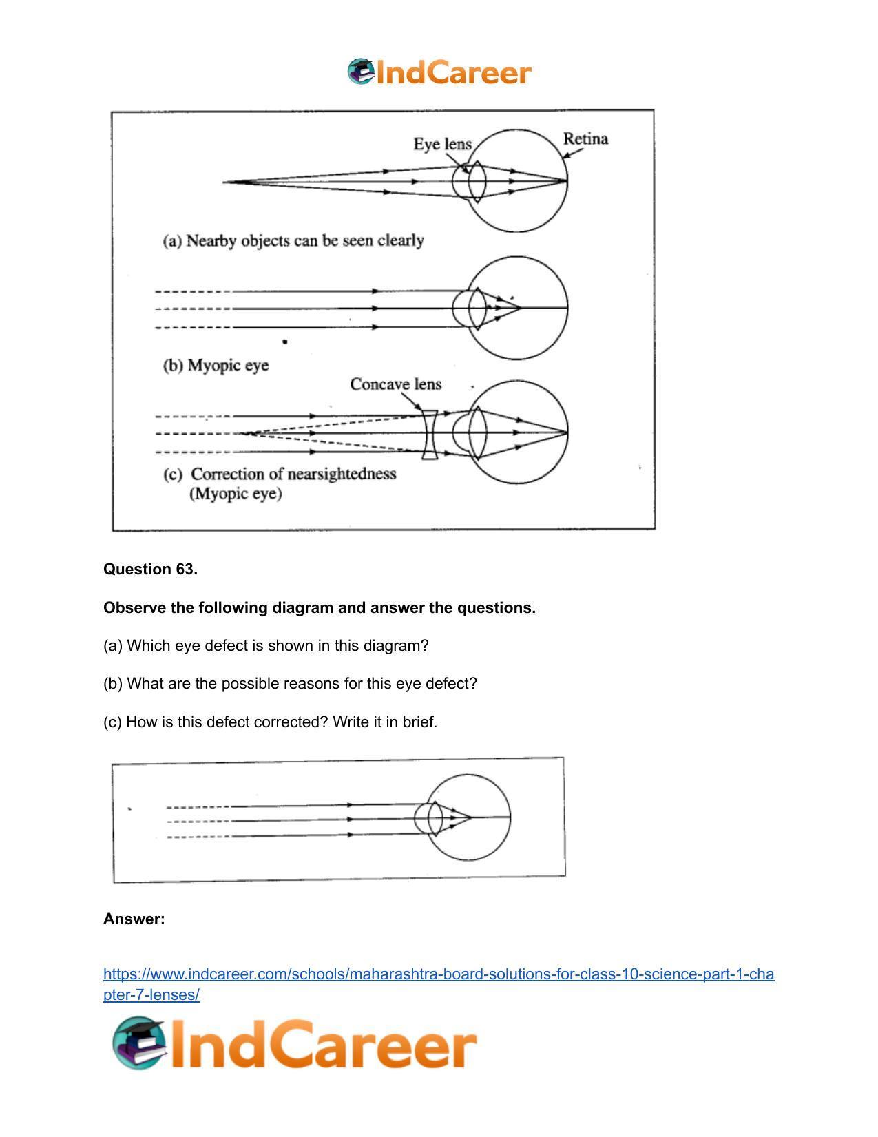 Maharashtra Board Solutions for Class 10- Science (Part 1): Chapter 7- Lenses - Page 76