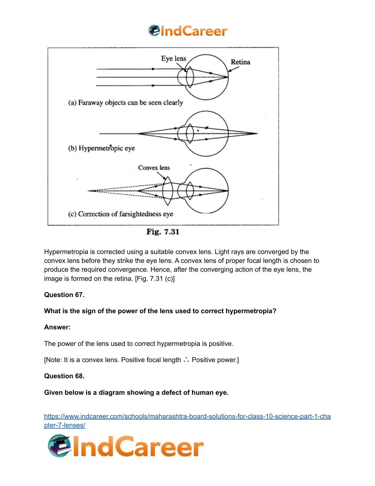 Maharashtra Board Solutions for Class 10- Science (Part 1): Chapter 7- Lenses - Page 79