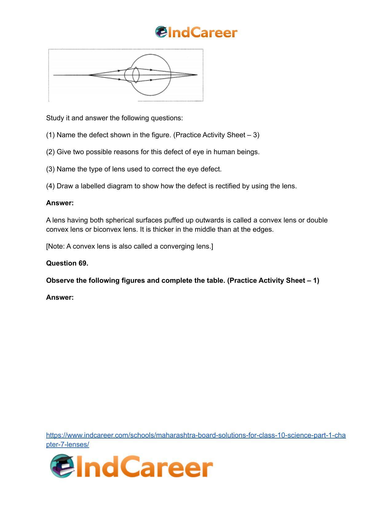 Maharashtra Board Solutions for Class 10- Science (Part 1): Chapter 7- Lenses - Page 80