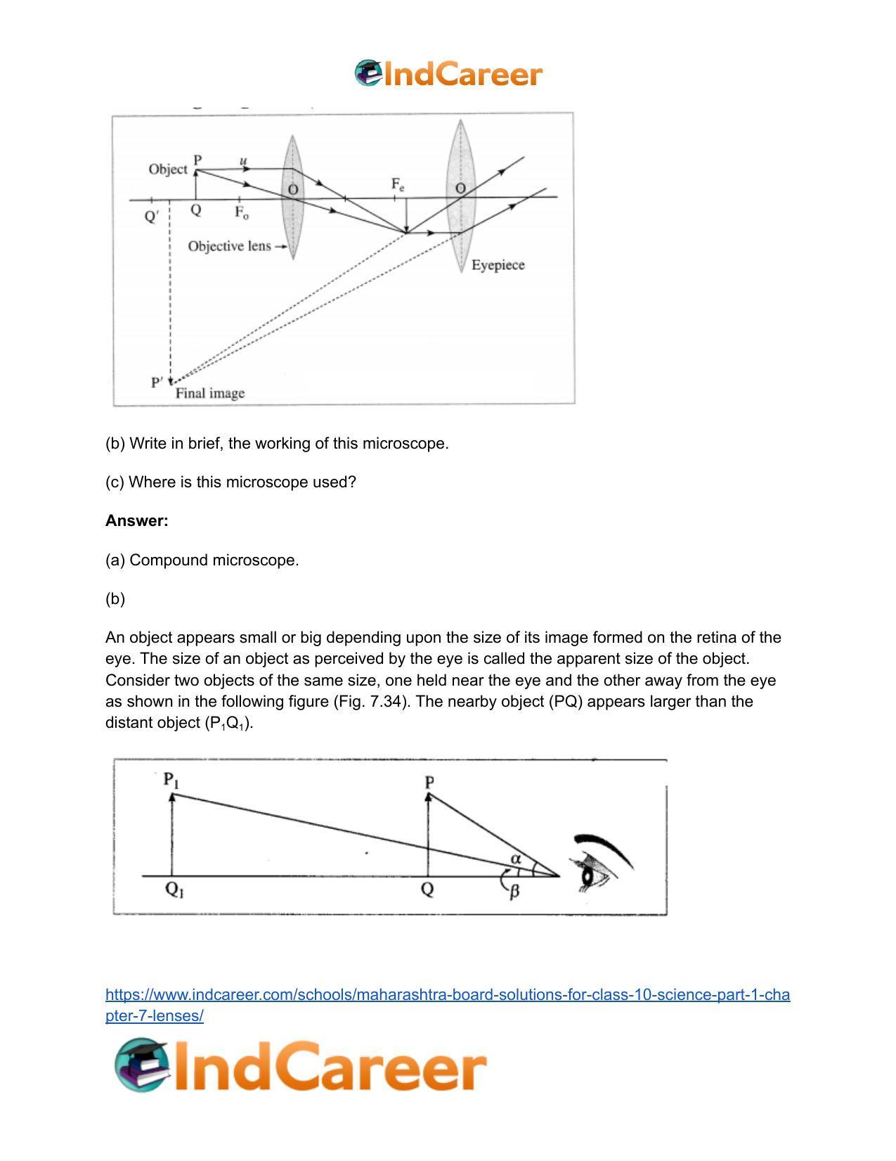Maharashtra Board Solutions for Class 10- Science (Part 1): Chapter 7- Lenses - Page 90