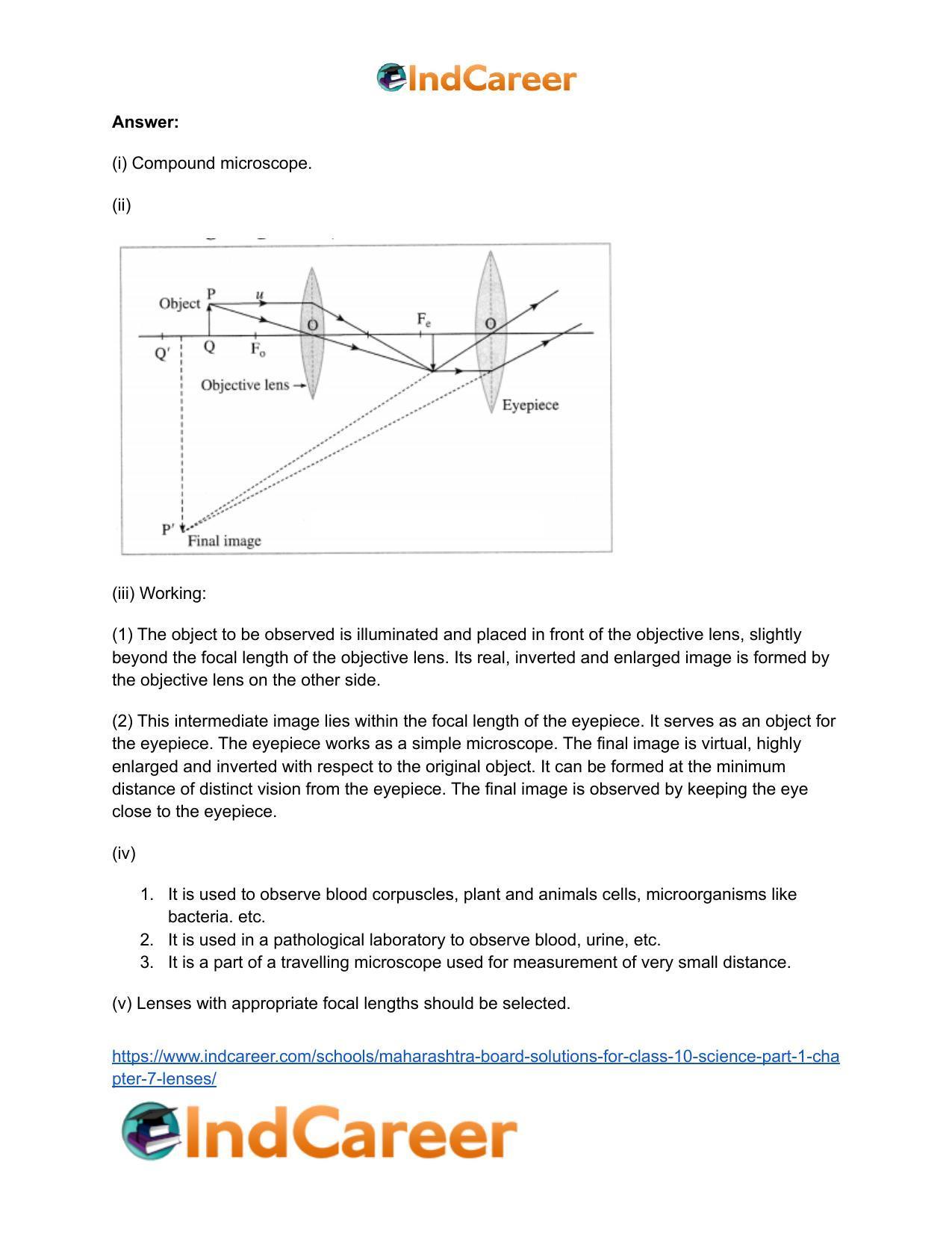 Maharashtra Board Solutions for Class 10- Science (Part 1): Chapter 7- Lenses - Page 92