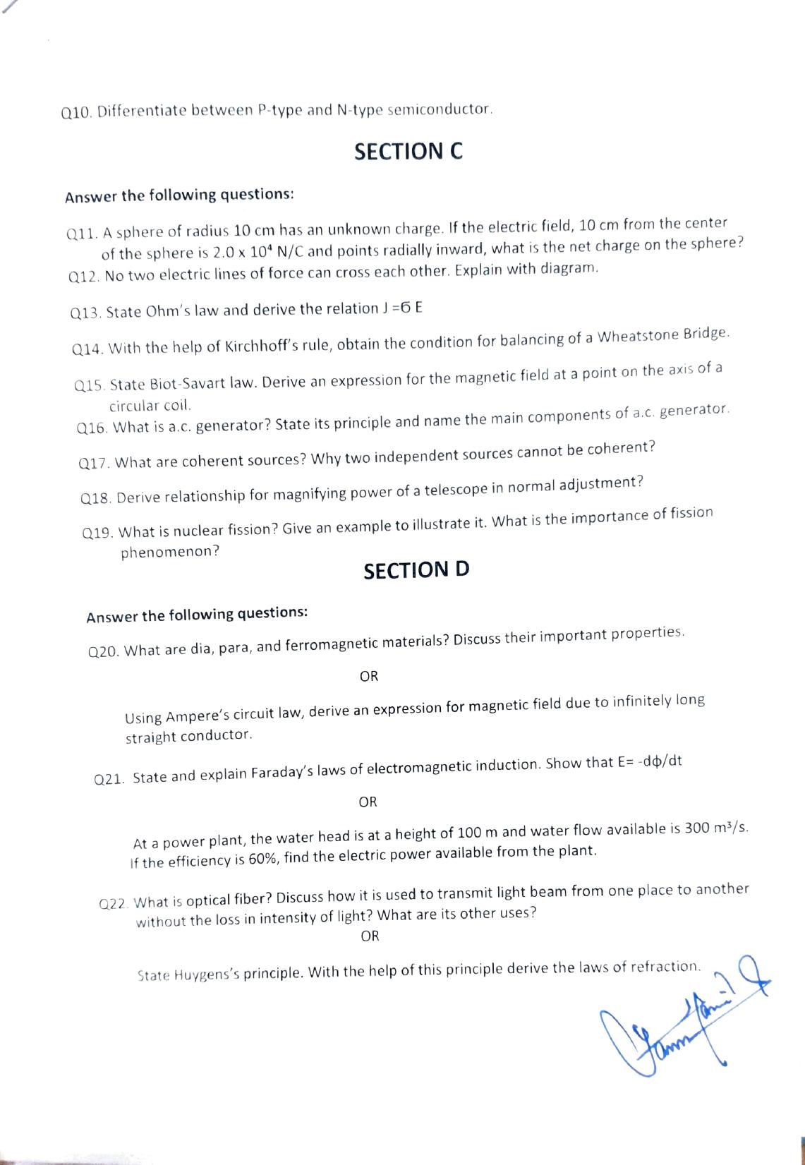 JKBOSE Class 12 Physics Model Question Paper - Page 3