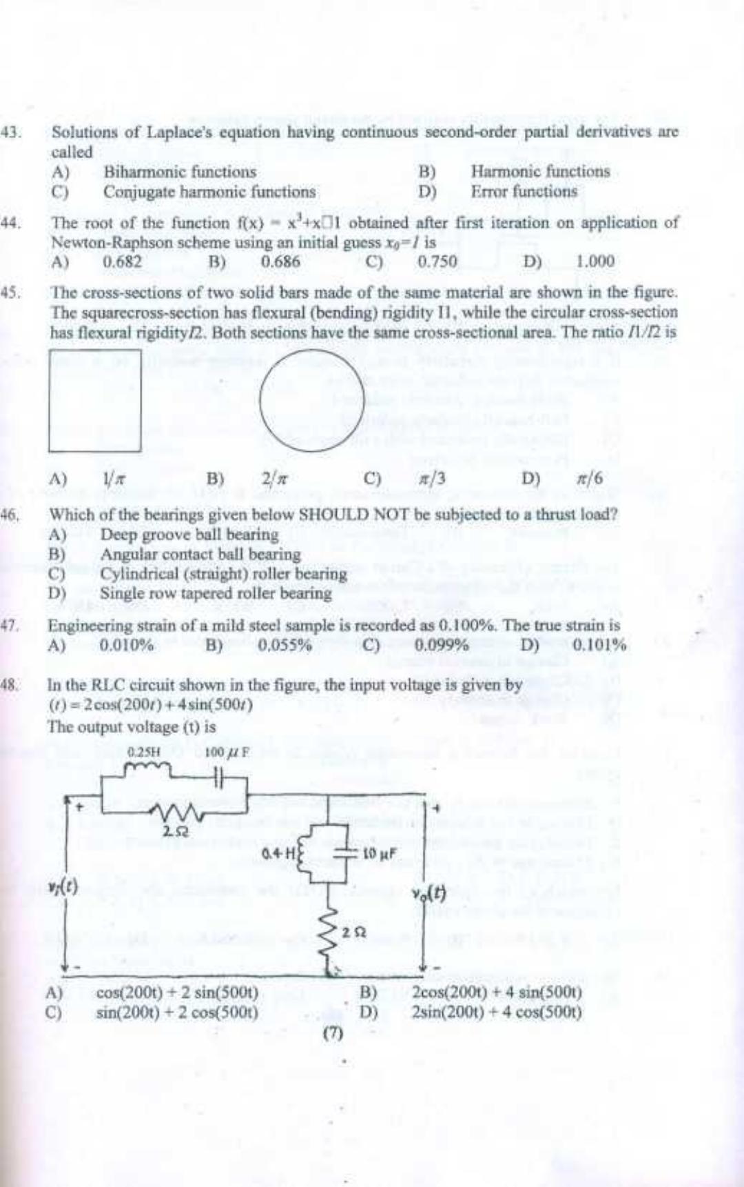 PU CET UG 2017 M.Tech(NanoScience & NanoTechnology) Question Paper - Page 8