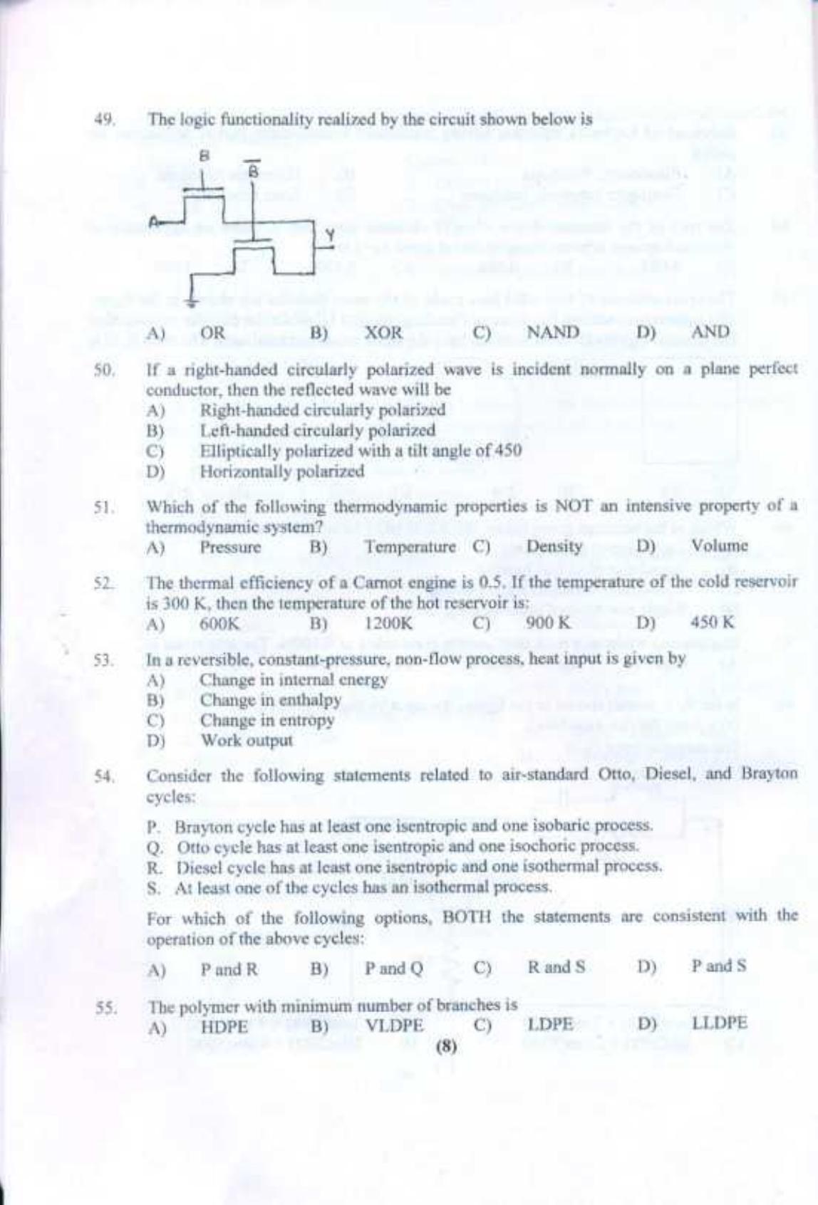 PU CET UG 2017 M.Tech(NanoScience & NanoTechnology) Question Paper - Page 9