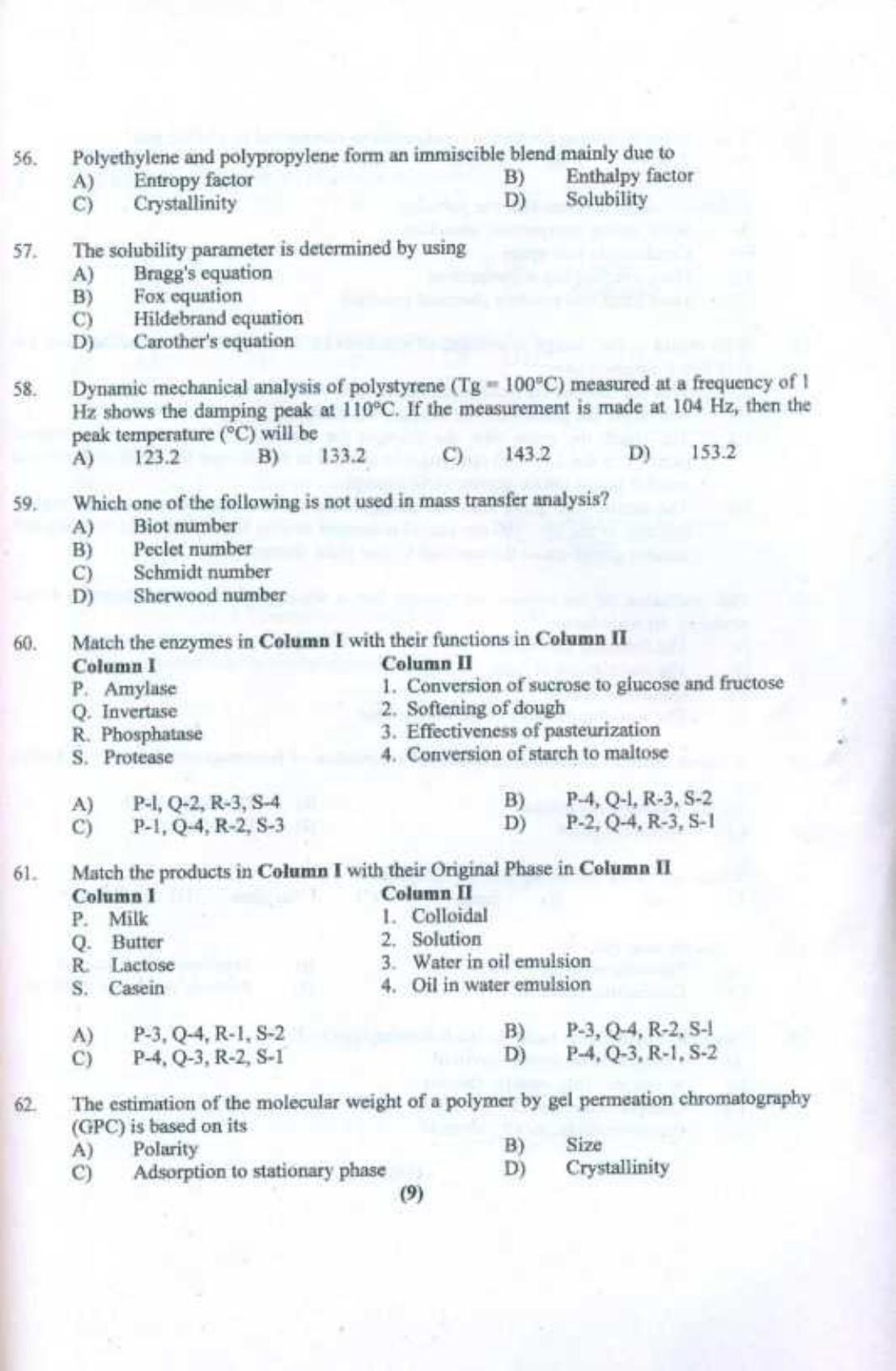 PU CET UG 2017 M.Tech(NanoScience & NanoTechnology) Question Paper - Page 10