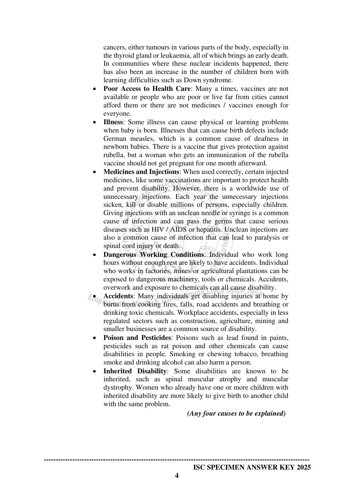 ISC Class 12 2025 PHYSICAL EDUCATION Paper-1 (SQP & AK) Specimen Paper - Page 13