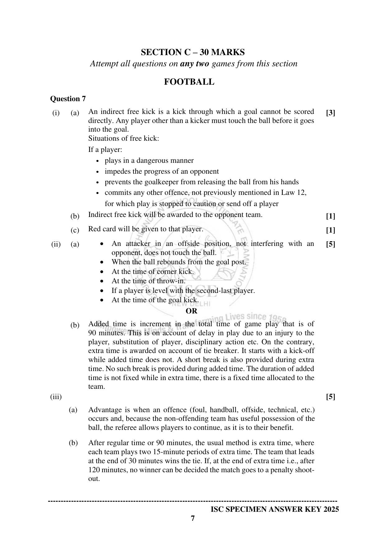 ISC Class 12 2025 PHYSICAL EDUCATION Paper-1 (SQP & AK) Specimen Paper - Page 16