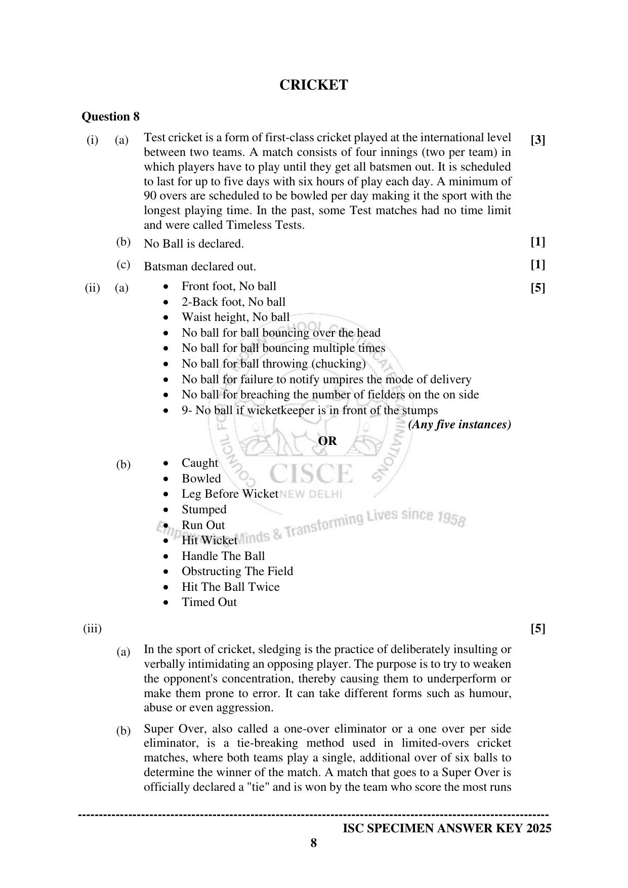 ISC Class 12 2025 PHYSICAL EDUCATION Paper-1 (SQP & AK) Specimen Paper - Page 17
