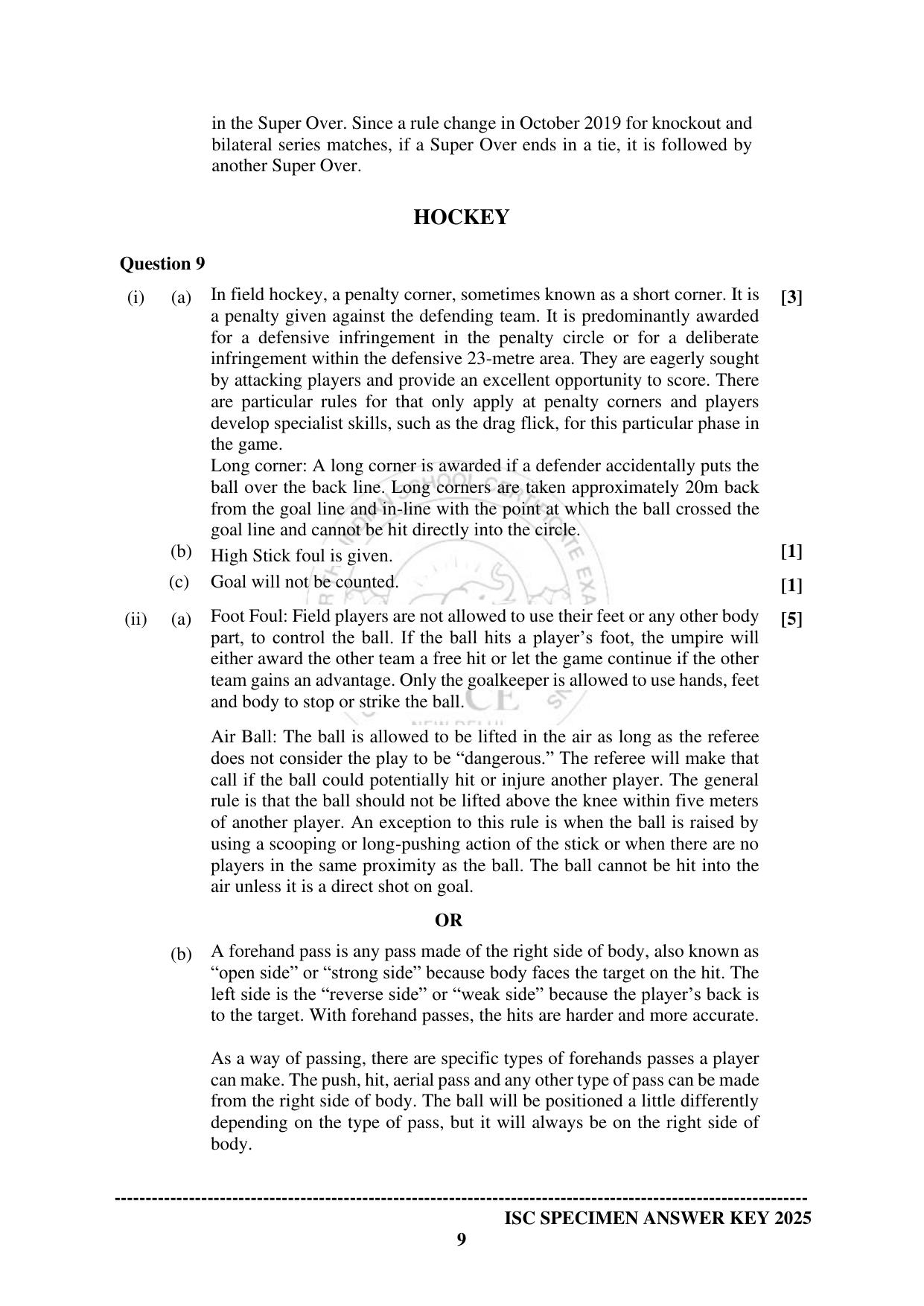 ISC Class 12 2025 PHYSICAL EDUCATION Paper-1 (SQP & AK) Specimen Paper - Page 18