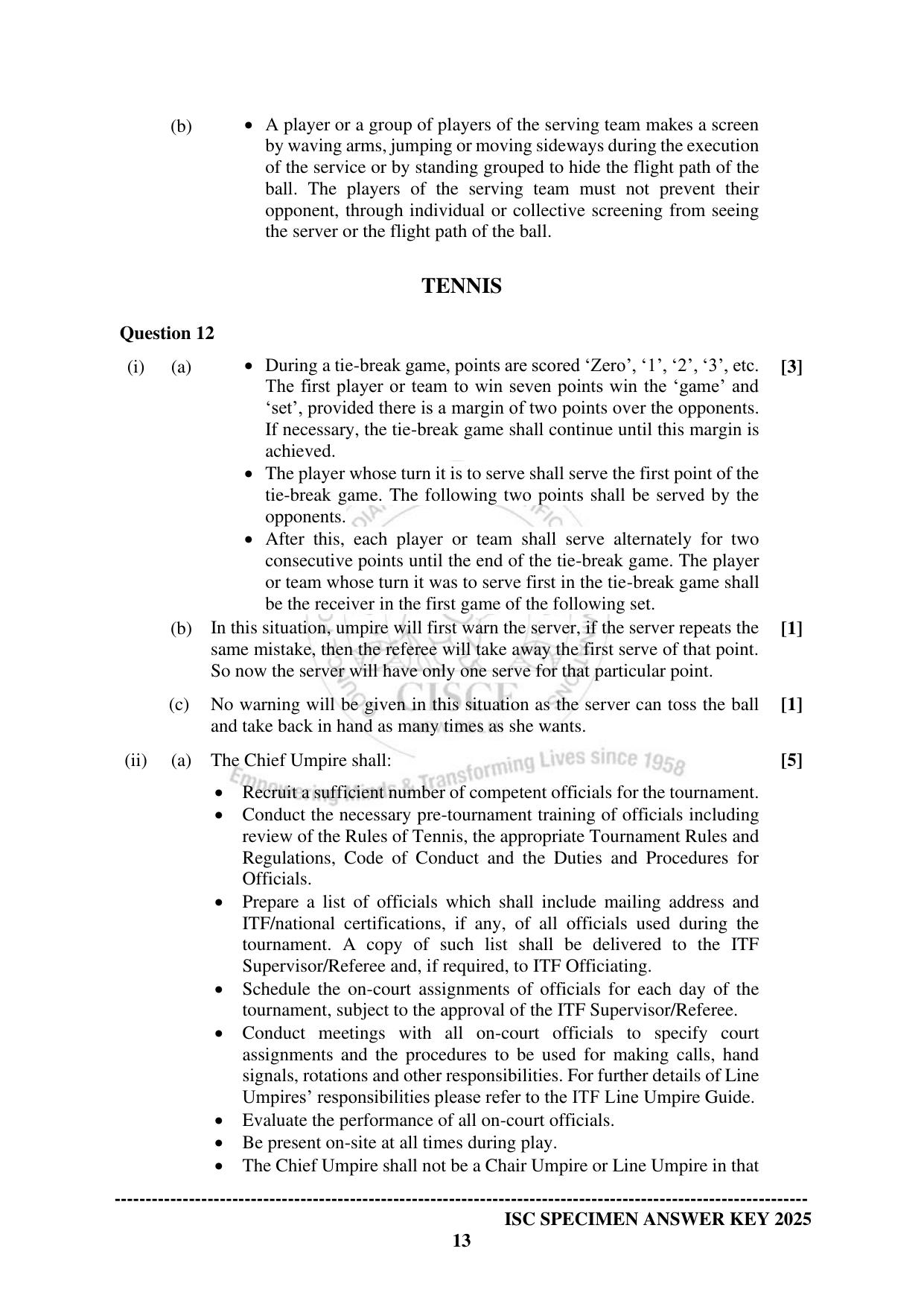 ISC Class 12 2025 PHYSICAL EDUCATION Paper-1 (SQP & AK) Specimen Paper - Page 22