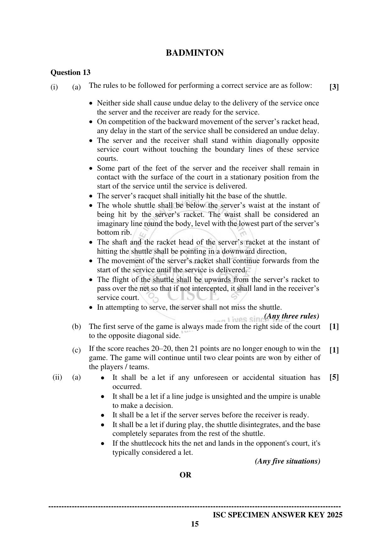 ISC Class 12 2025 PHYSICAL EDUCATION Paper-1 (SQP & AK) Specimen Paper - Page 24