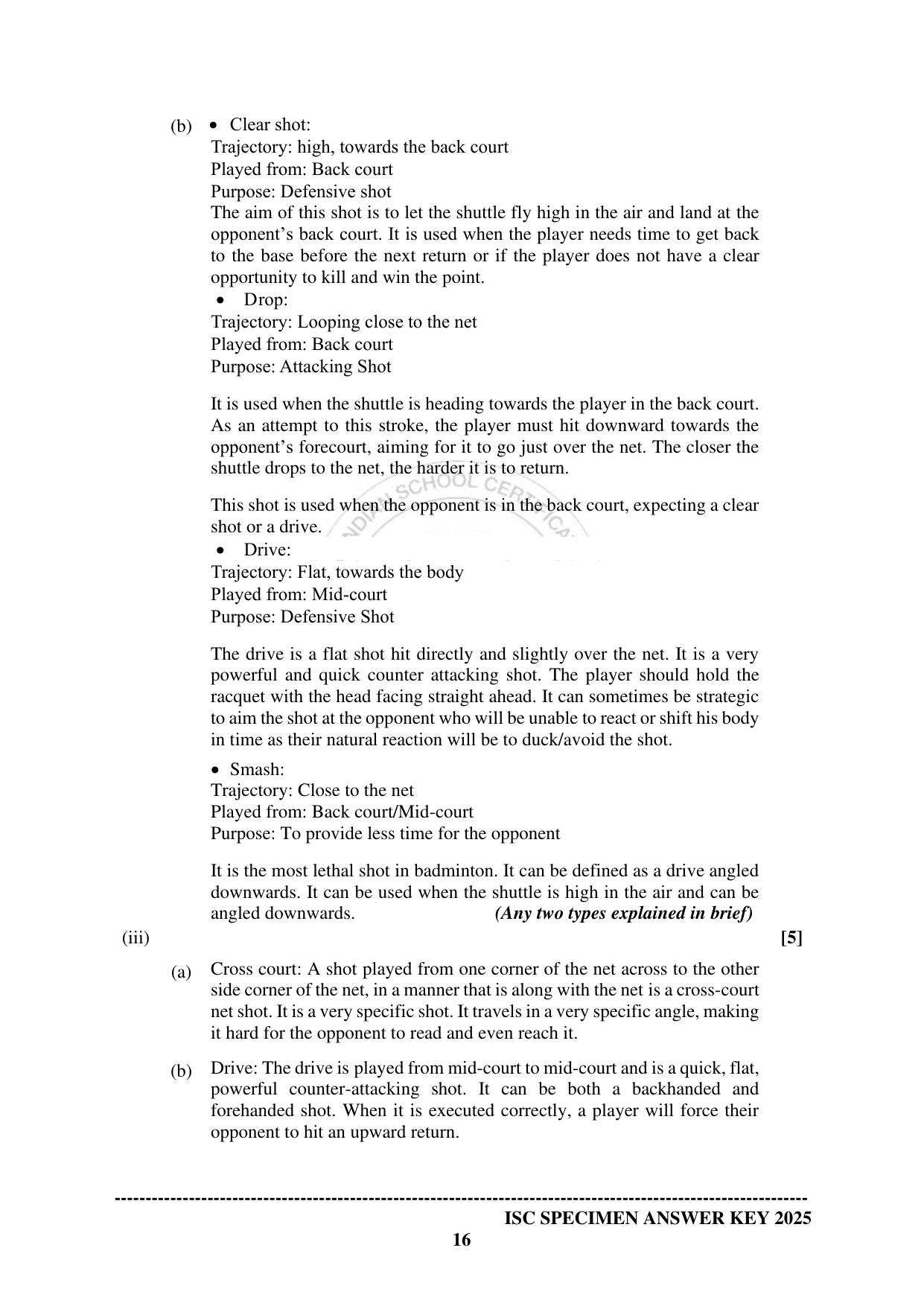 ISC Class 12 2025 PHYSICAL EDUCATION Paper-1 (SQP & AK) Specimen Paper - Page 25
