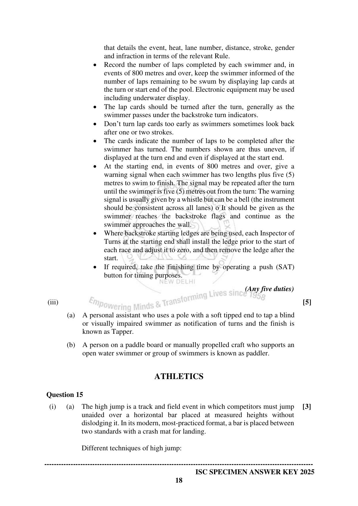 ISC Class 12 2025 PHYSICAL EDUCATION Paper-1 (SQP & AK) Specimen Paper - Page 27