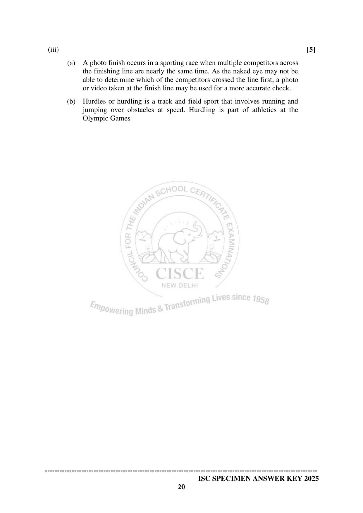 ISC Class 12 2025 PHYSICAL EDUCATION Paper-1 (SQP & AK) Specimen Paper - Page 29