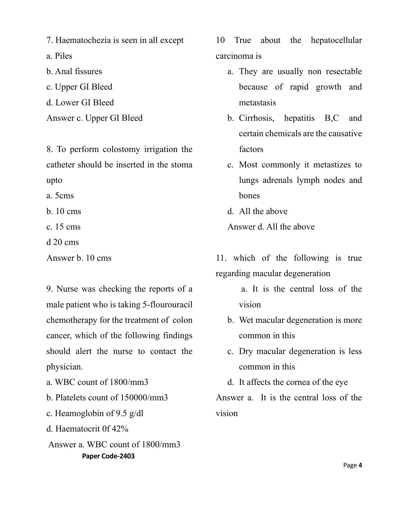 HP M.Sc. Nursing 2024 Question Paper Answer Key - Page 4
