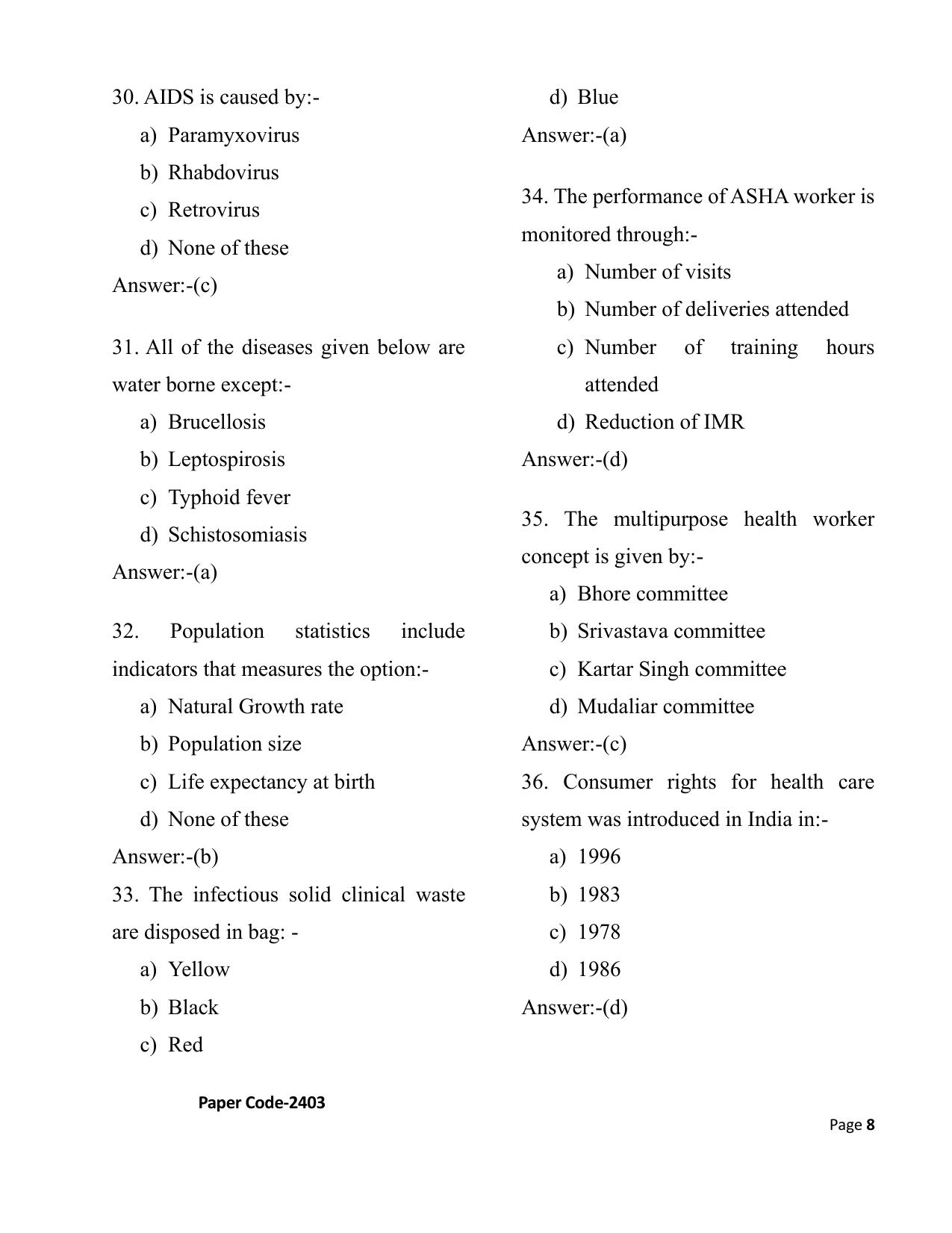 HP M.Sc. Nursing 2024 Question Paper Answer Key - Page 8