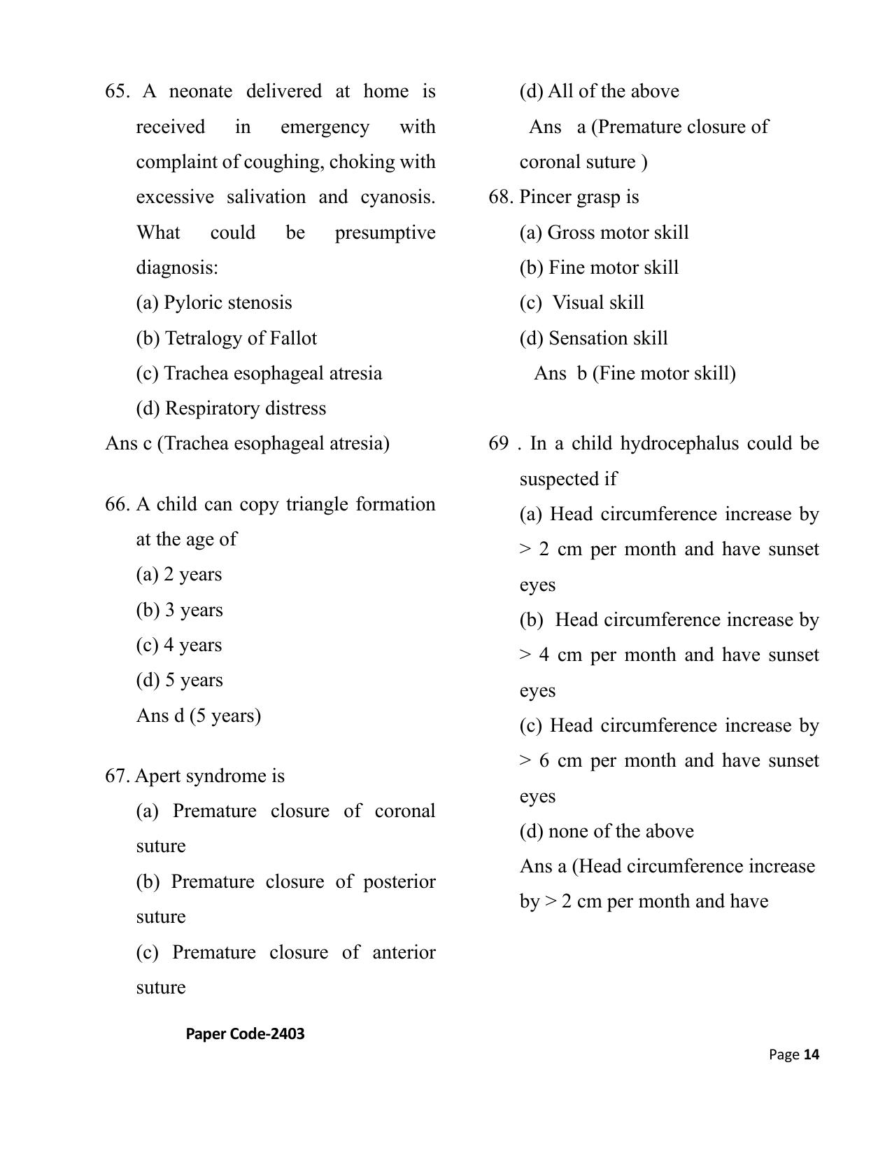 HP M.Sc. Nursing 2024 Question Paper Answer Key - Page 14