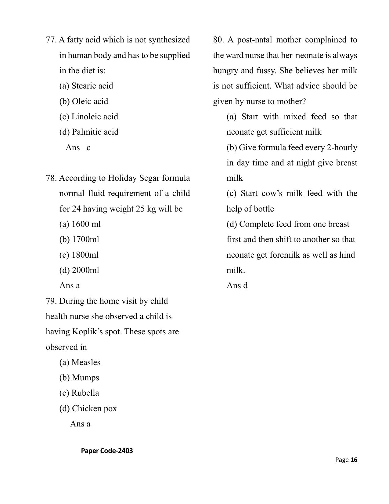 HP M.Sc. Nursing 2024 Question Paper Answer Key - Page 16